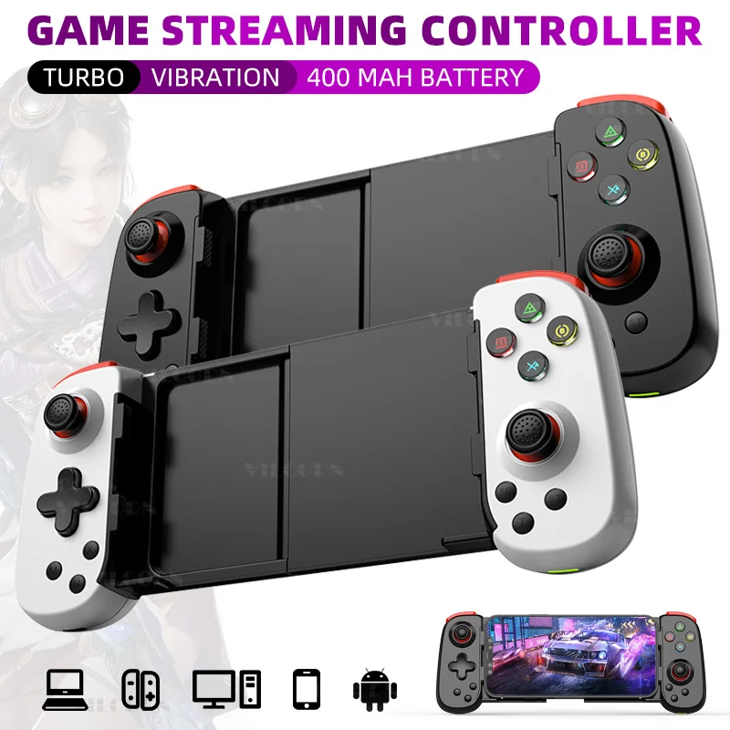 D6DP Wireless Stretching Gamepad For Android/Ios/Switch/PC With Turbo Vibration Bluetooth-compatible Extendable Game Controller