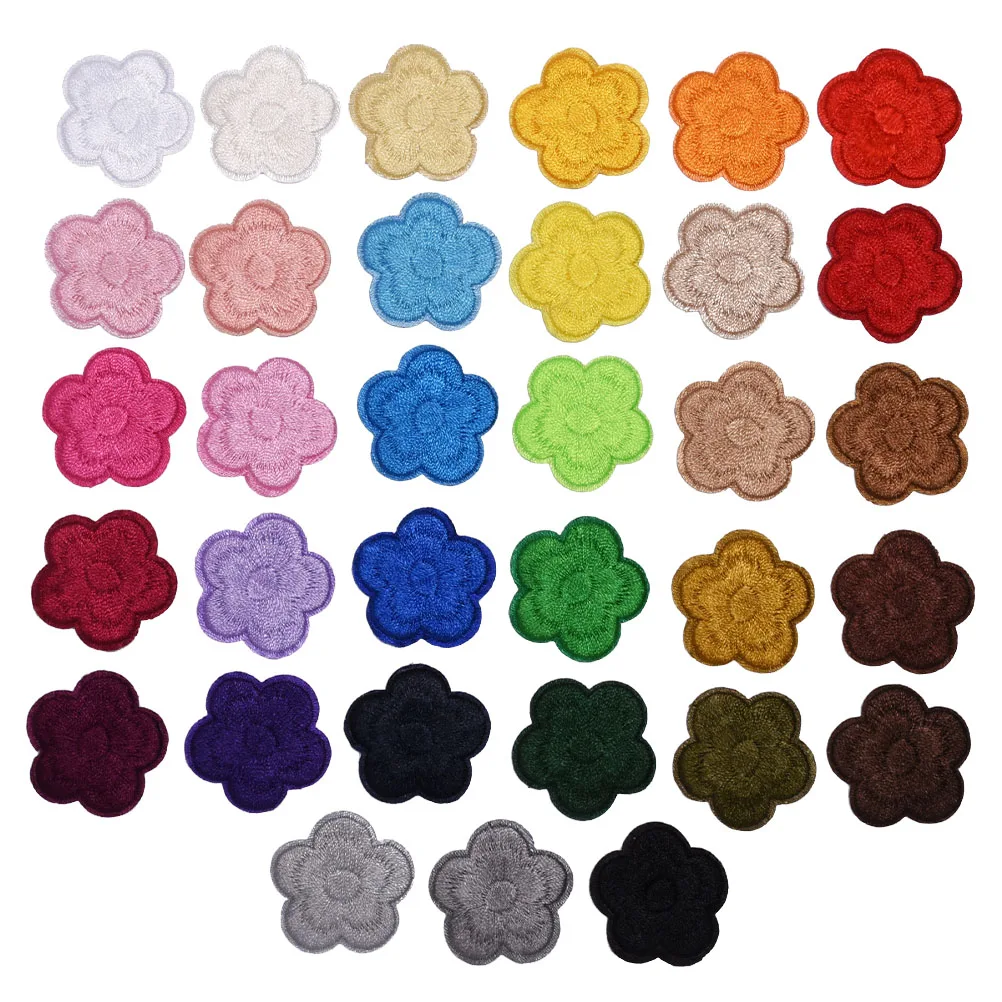 

33 Pcs Embroidered Patch The Flowers Cloth Embroidery DIY Sewing Applique Stickers
