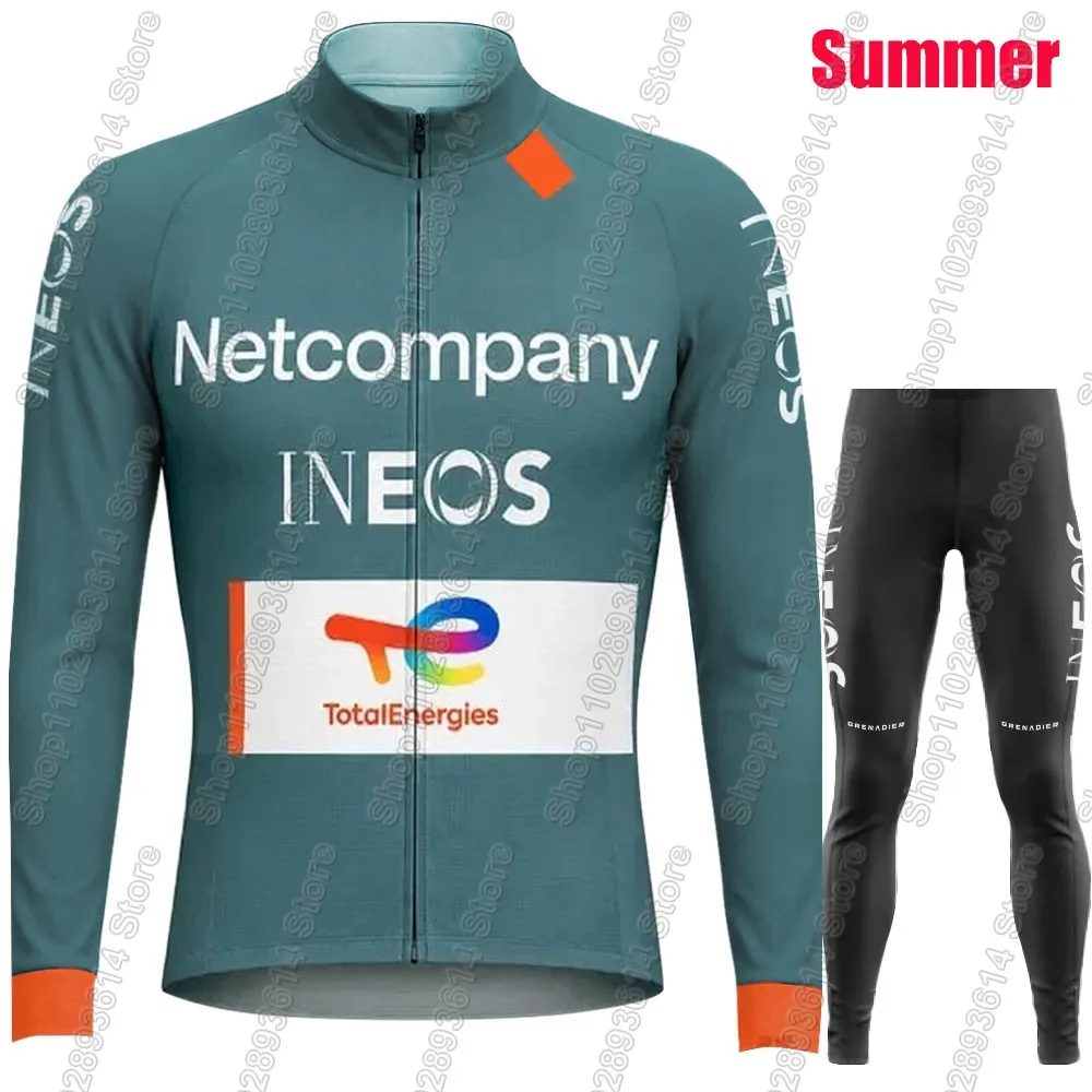 Netcompany-INEOS Team 2026 Cycling Jersey Set Summer Winter Clothing Suit Mens Long Sleeve MTB Bike Road Pants Bib Ropa Ciclismo - view 5