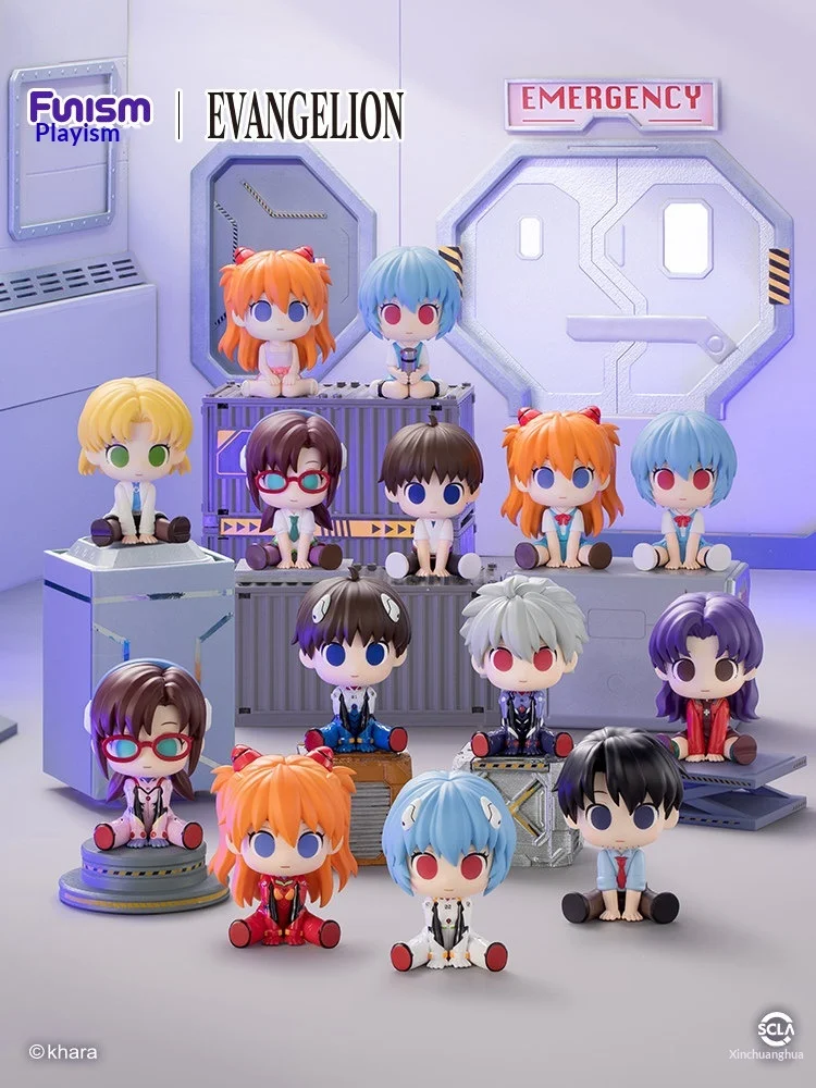 Funism Eva Evangelion Blind Box Asuka Langley Soryu Chibi PVC Figure Collectible Desktop Anime Ornament