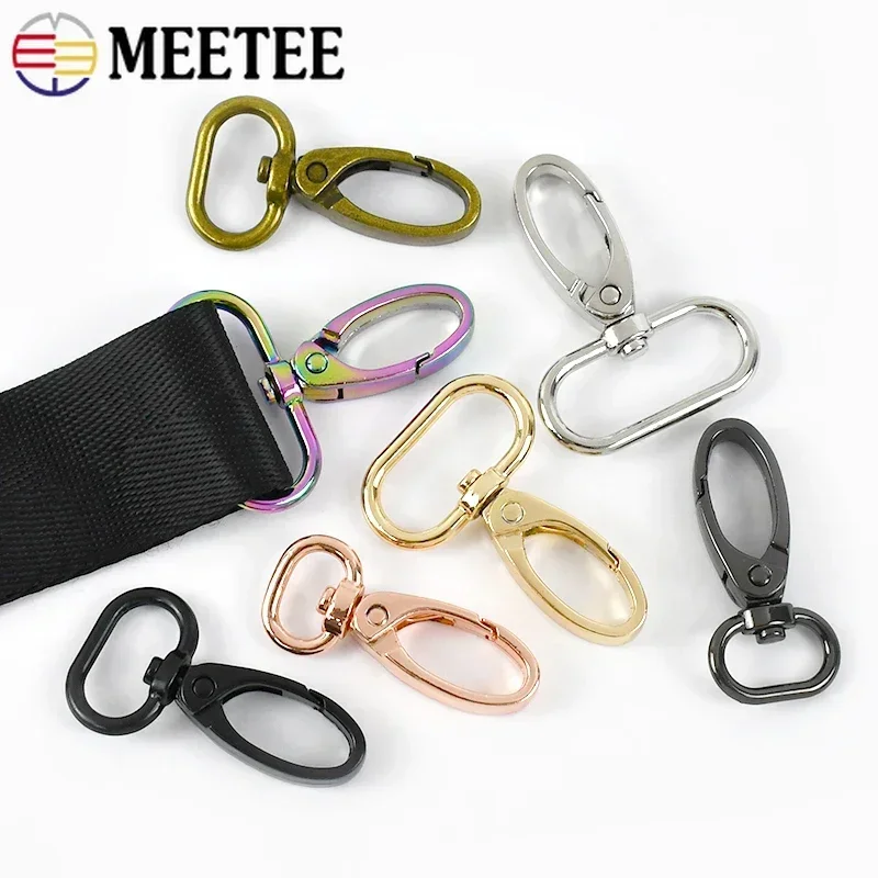 10/20Pcs 20/26/32/38mm 금속 가방 스트랩 버클 랍스터 걸쇠 칼라 Carabiner 스냅 후크 DIY 키 체인 가방 부품 액세서리