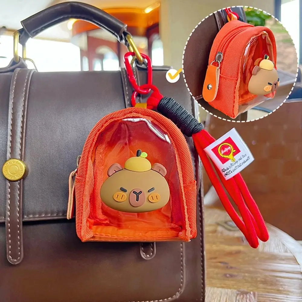 

Аксессуары для сумок, прозрачный чехол с капибарой, брелок с мультяшной портативной куклой, уличная сумка для хранения, милая панда, мини-кошелек для монет, ювелирные изделия