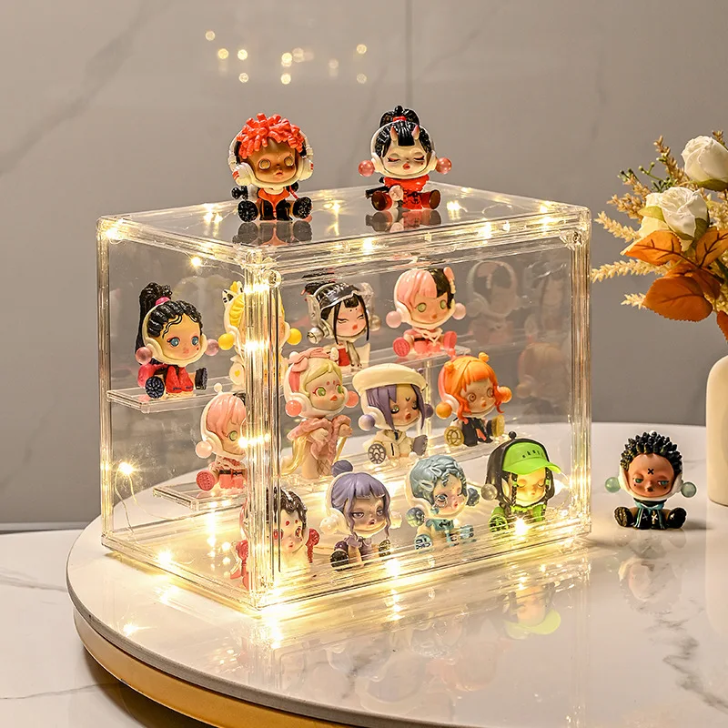 Blind Box Storage Display Stand Doll Display Cabinet Bubble Mart Storage Box Toys Dustproof Transparent Artifacts Display Box