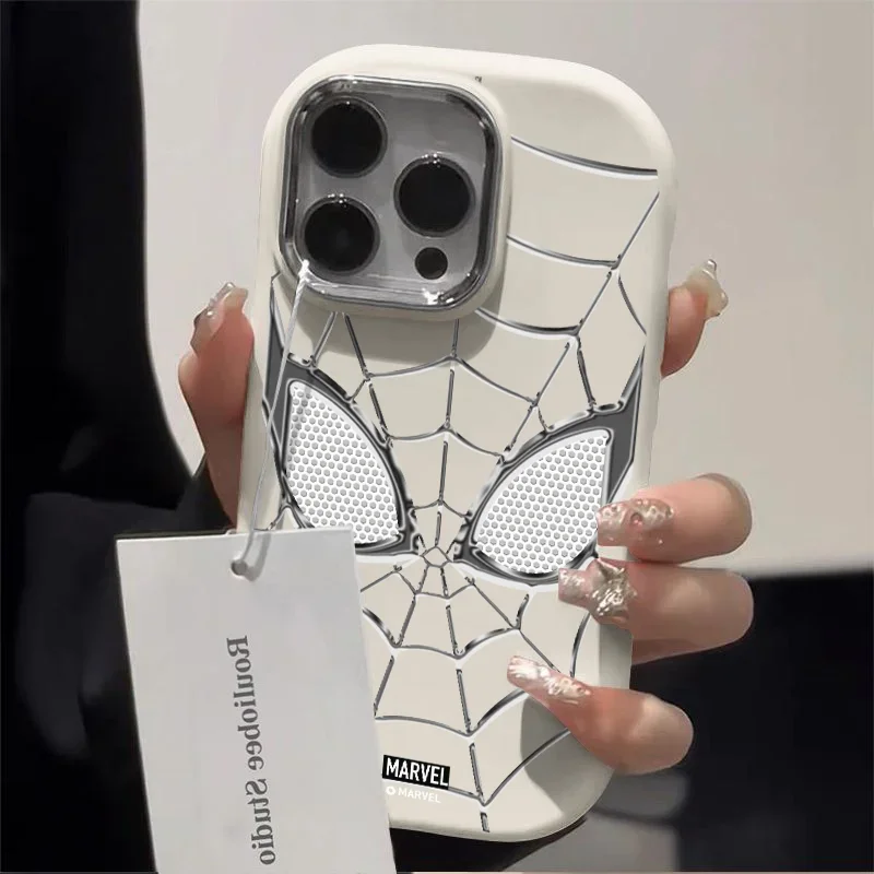 Marvel Spider Man Plain Multistep Phone Case for iPhone 15 Pro Max 14 13 12 11 Pro Max XR XS X 7 8 15 Plus SE2 Soft Cover Etui