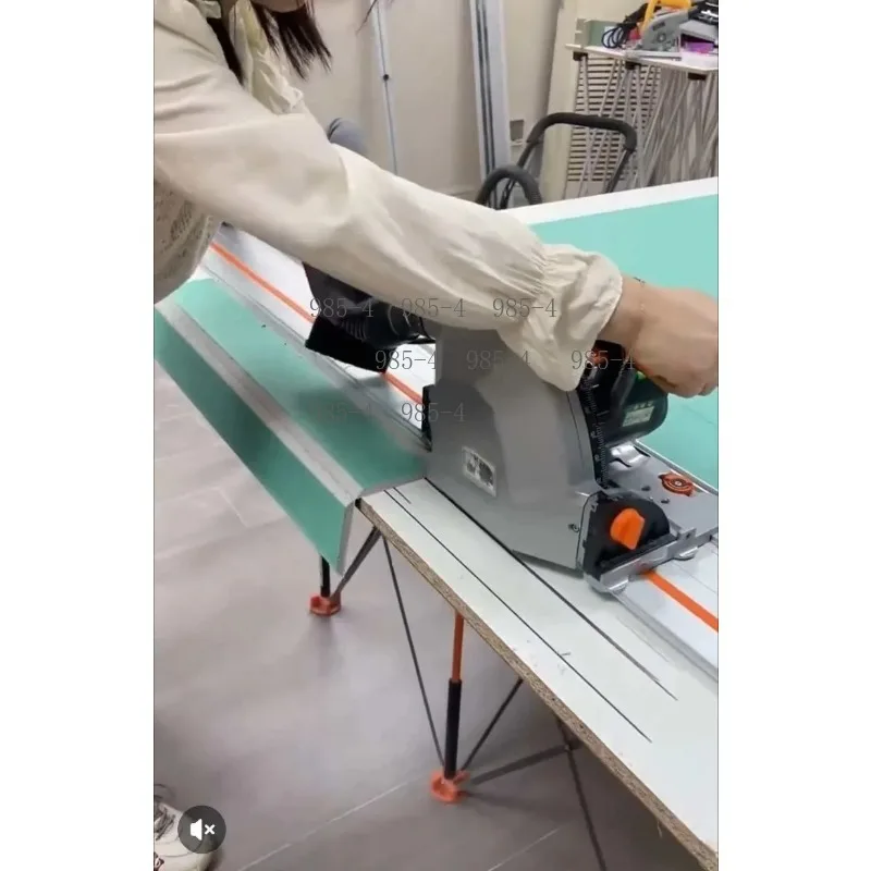 JZY SJ-60 Brushless Rail Saw 2000W Circular Saw with 2Pcs 1.4m Aluminum Guide Rail for Woodworking