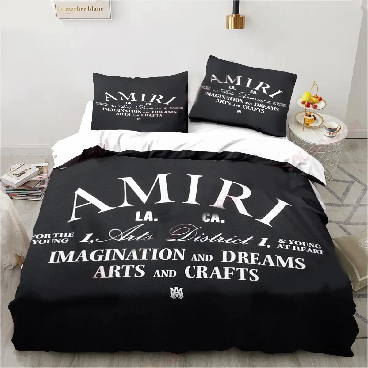 Logo Amiris Graffiti Pattern Bedding Set Duvet Cover Bed Set Quilt Cover Pillowcase Comforter king Queen Size Boys Adult Bedding