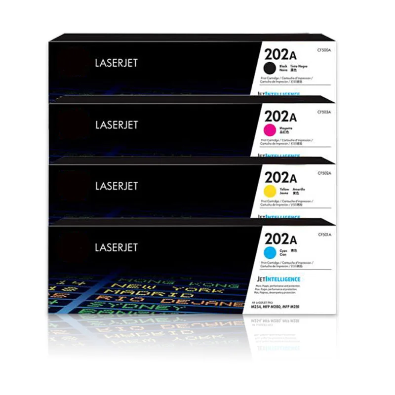 خرطوشة حبر HP الأصلية 202A لطابعات HP Laserjet M254nw/dw M280nw M281fdn/fdw CF500A خرطوشة توصيل وتشغيل الحبر