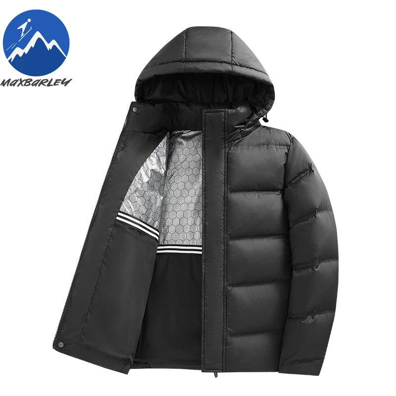 الشتاء الرجال أسفل سترة الراحة الثلوج التزلج الباردة مقاومة الدافئة مبطن السترات مقنعين في الهواء الطلق الجرافين الذاتي التدفئة يندبروف معطف