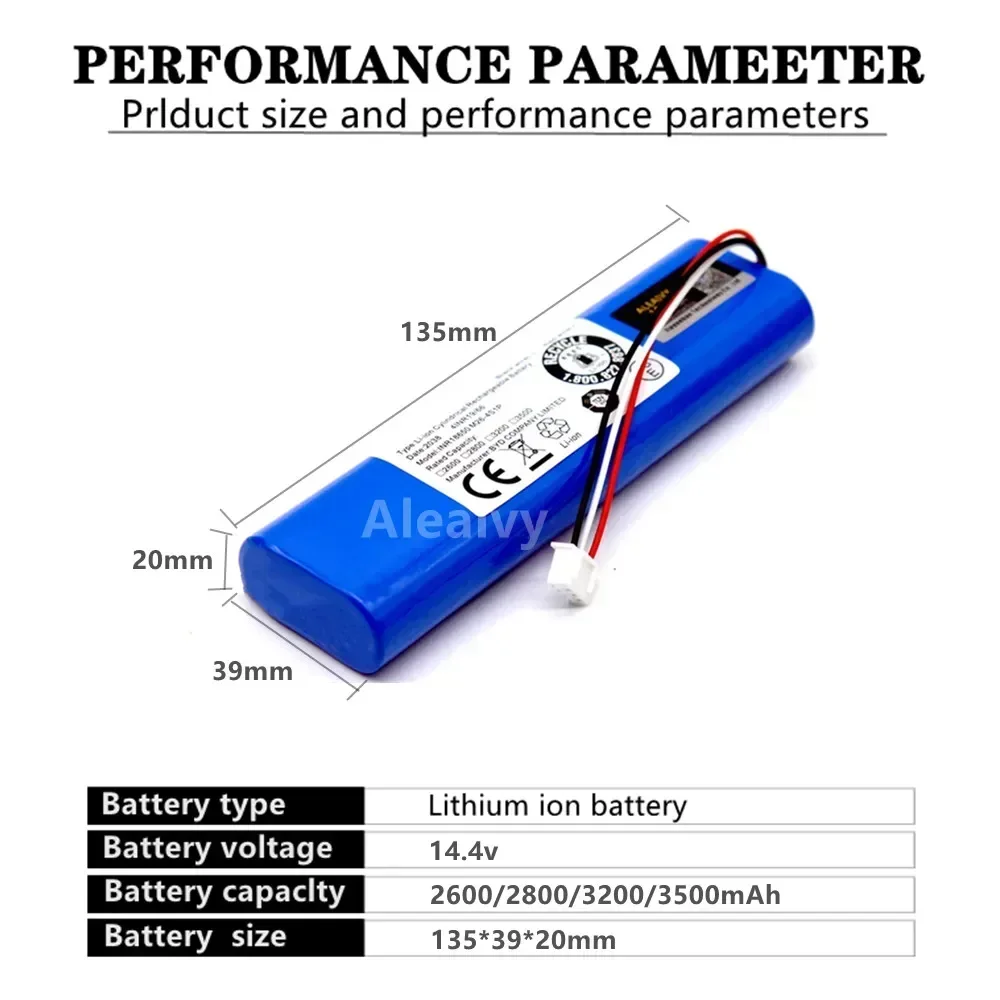 14.4V 2600mAh wymienna bateria do odkurzacza robota Ecovacs Deebot Ozmo 920,930,901,905,937,900 akumulator litowo-jonowy