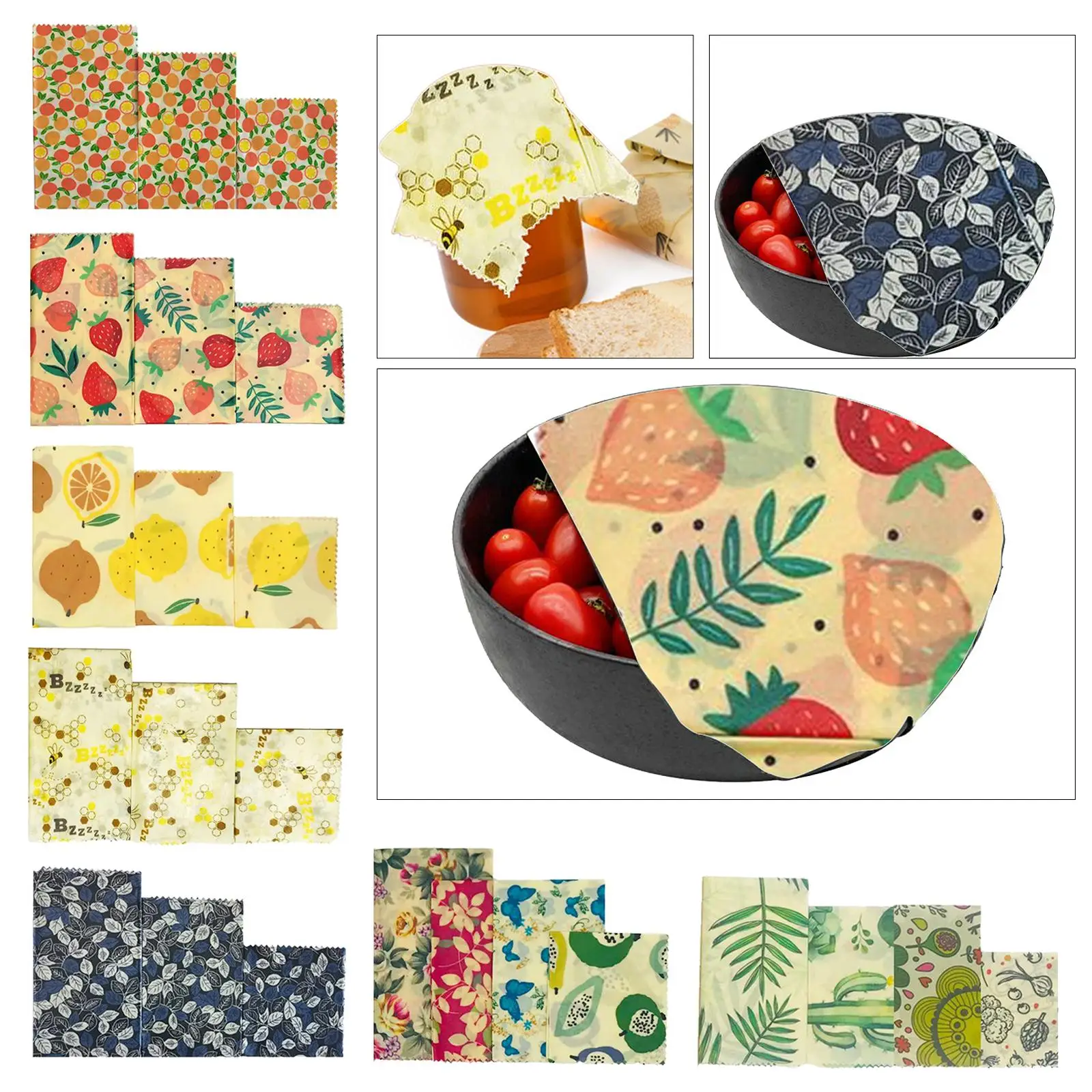 Beeswax Food Wrap para Pão e Sanduíche Embrulho, Sustentável, Sustentável