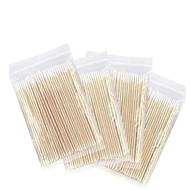 Disposable Pointed Tip Cotton Swabs For Makeup Cosmetic Applicator Sticks 1 Pack（100pcs）