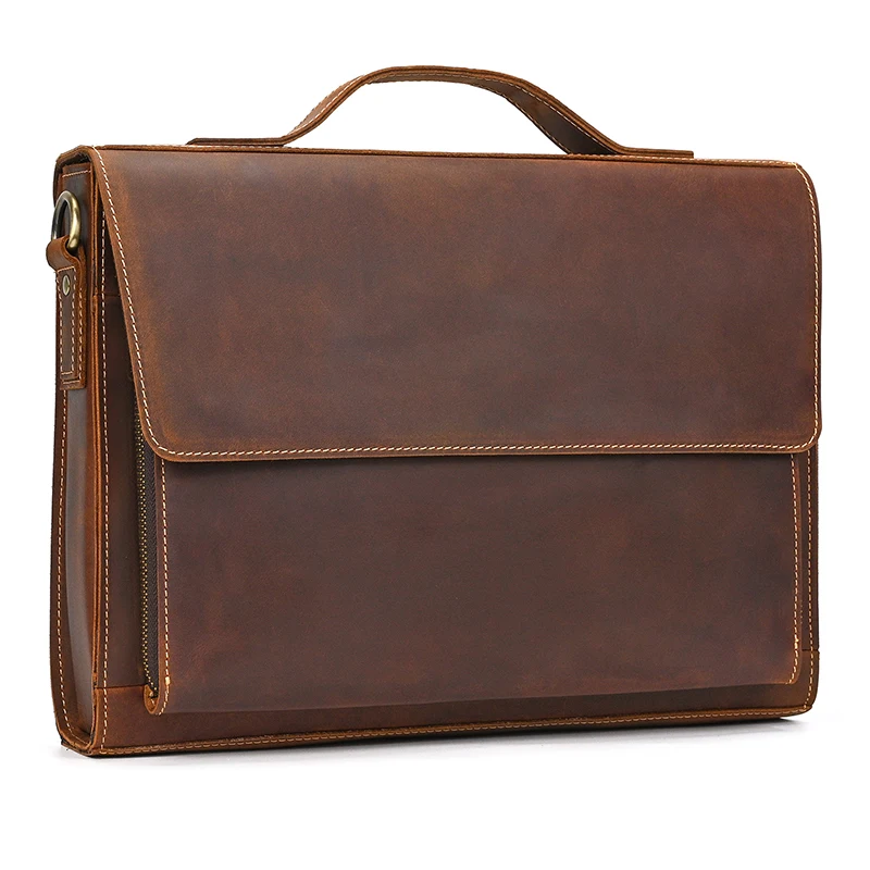 Men\'s leather shoulder bag casual cross body bag iPad top layer real cowhide men\'s bag waterproof sling bag message bag fashion