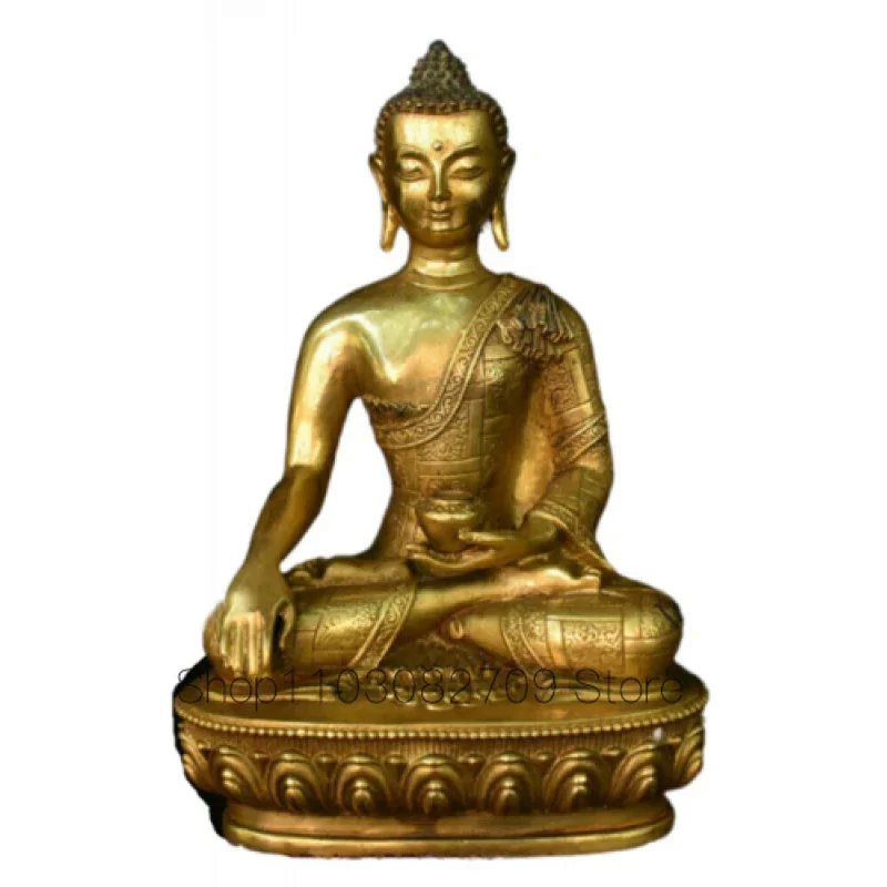 

Antique Old Tibetan Bronze Gilt Shakyamuni Amitabha Buddha Tathagata Bowl Statue