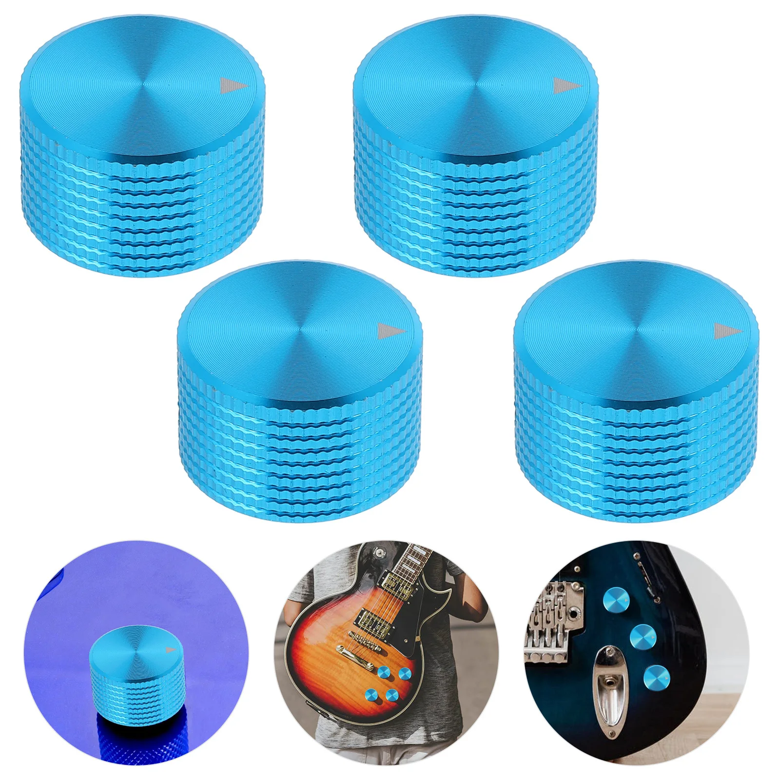 

4Pcs Metal Guitar Control Knob Durable Rotary Potentiometer Replacement for Electric Bass Guitar Amplifier Accessories