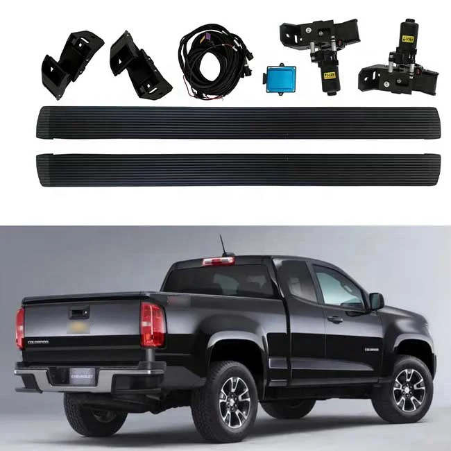 Electric Side Step Power Running Boards for Chevrolet Silverado /GMC Sierra 1500 2500 3500 Black Powder Coated 100% Waterproof