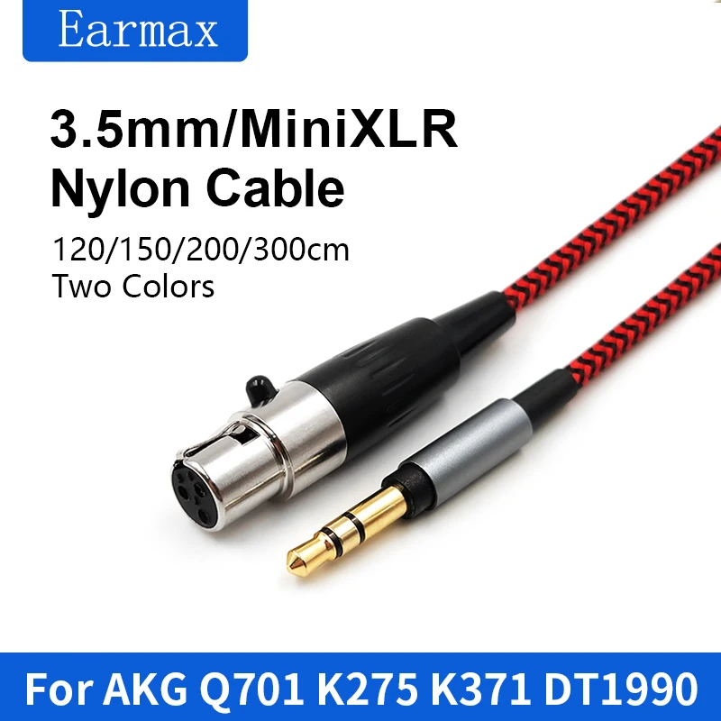 For Beyerdynamic AKG Q701 K702 K271S K701 K272 K371 K275 K267 DT1770Pro DT7990Pro H118 H128 MINIXLR Nylon Braided Cable