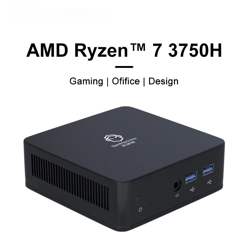 Mini PC Desktop Gamer PC, AMD 3550H, 3750H, 5600H, 5700U, Suporte CPU, Windows 10, 11, DDR4, 16GB RAM, 512GB SSD, Wi-Fi 5, WIFI6