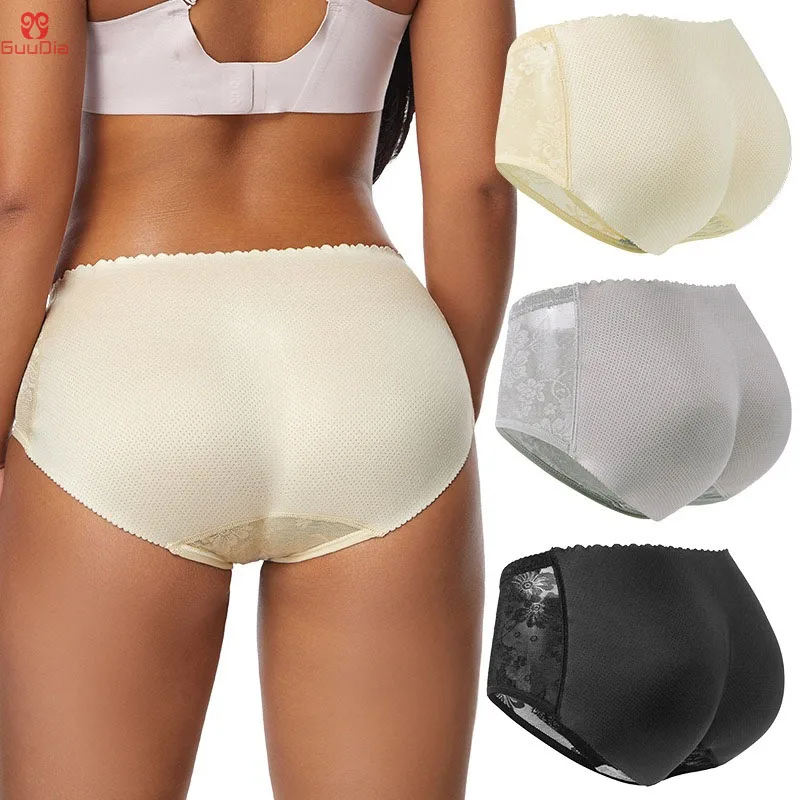 GUUDIA seksowna koronkowa bawełniana siatka w kroczu żakardowa tkanina oddychająca Butt Enhancer urządzenie do modelowania sylwetki majtki Butt Lifter Enhancer bielizna modelująca