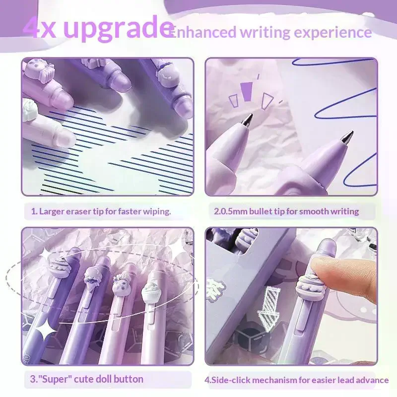 4本または6本入り、消せるジェルボールペンセット。0.5mm - Retractable Eraser Pen Click のレビューと価格