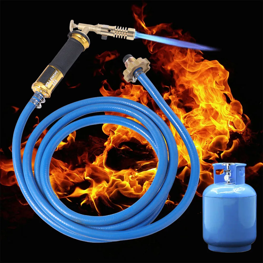 

Durable Copper Liquefied Propane Torch Aluminum High Temperature Flame Welding Torch Handheld 2.5m Soldering Tool Brazing