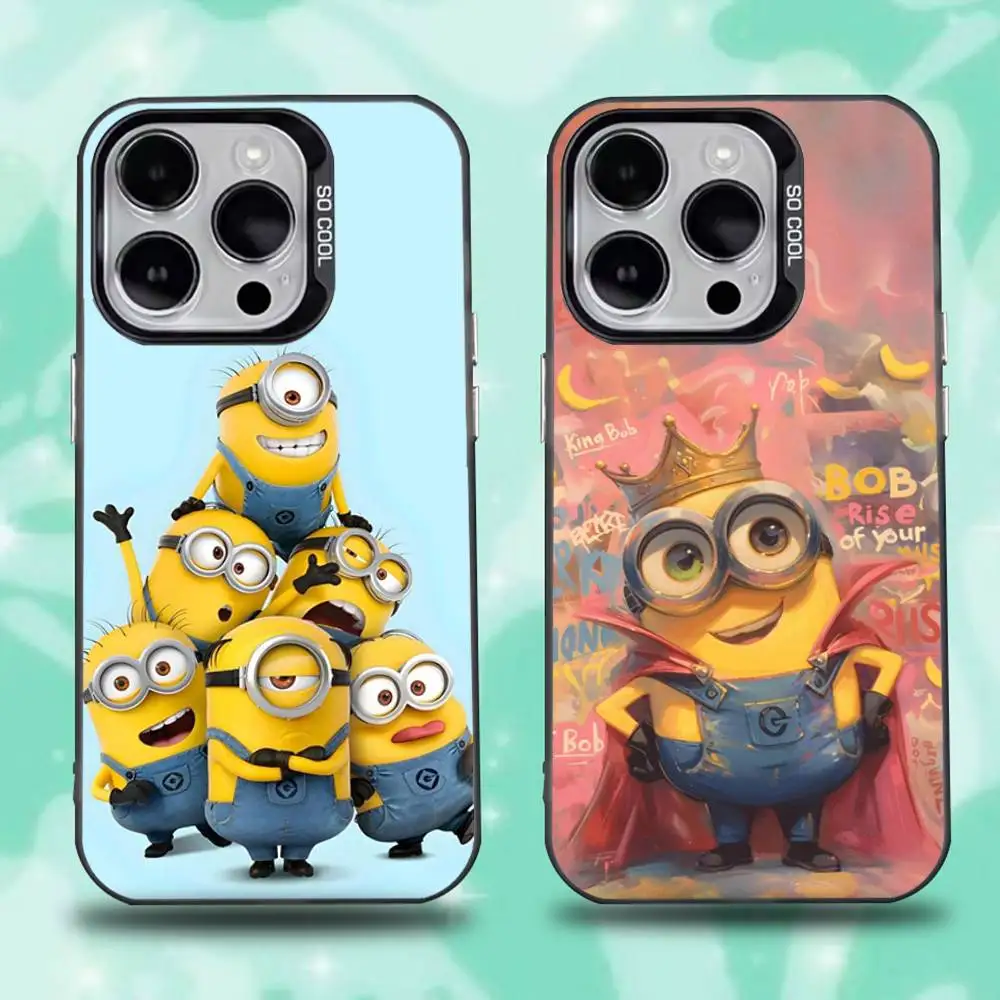 

C-Cartoon Cute M-Minions-s Phone Case For iPhone 16,15,14,13,12,11,Pro,Max,Plus,Mini,XS,SE Anti Fall Black Matte Hard Bumper