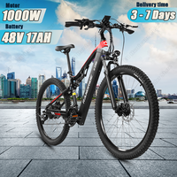 RANDRIDE YG90 Electric Bicycle 1000W Motor 48V17AH Battery Electric Bike 27.5-inch Tire Off-Road Mountain Hydraulic Brake E-Bike