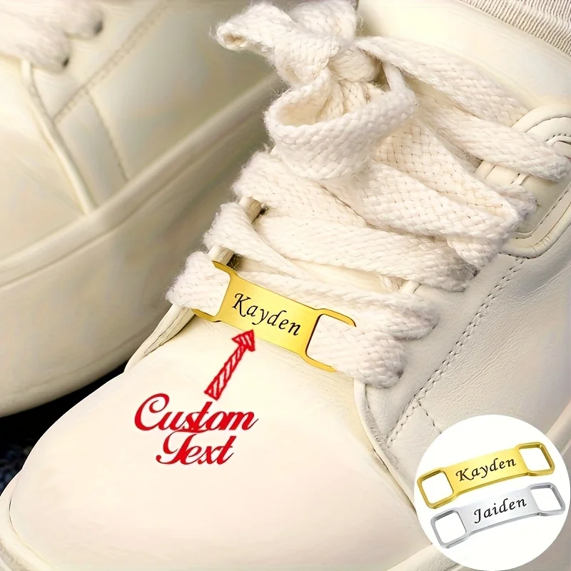 

Custom lettering shoelace buckle - stainless steel personalized running shoe label, durable and anti-loss design, graduation