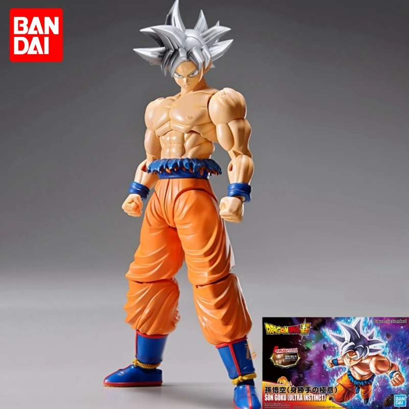 Bandai Original Dragon Ball Z Anime Figure-Rise Son Goku Ultra Instinct Silver Hair Anime Action Figure Collectib Toy Model Gift