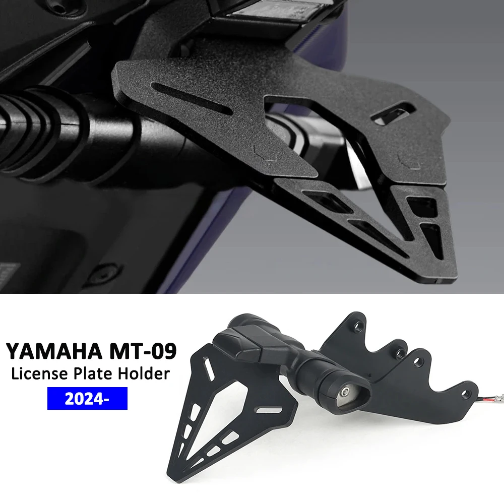 

NEW FOR YAMAHA MT-09 MT09 2024 Motorcycle Rear Short Tail Stock License Plate Holder Tailstock Frame Bracket Kit
