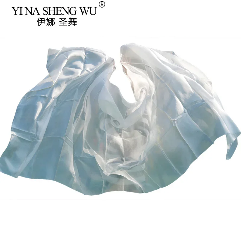 Customized 100% Silk Belly Dance Veil Dance Accessories Silk Veils Hand Dyed Gradient Color Real Silk Veil 5 Sizes 200/250/300cm