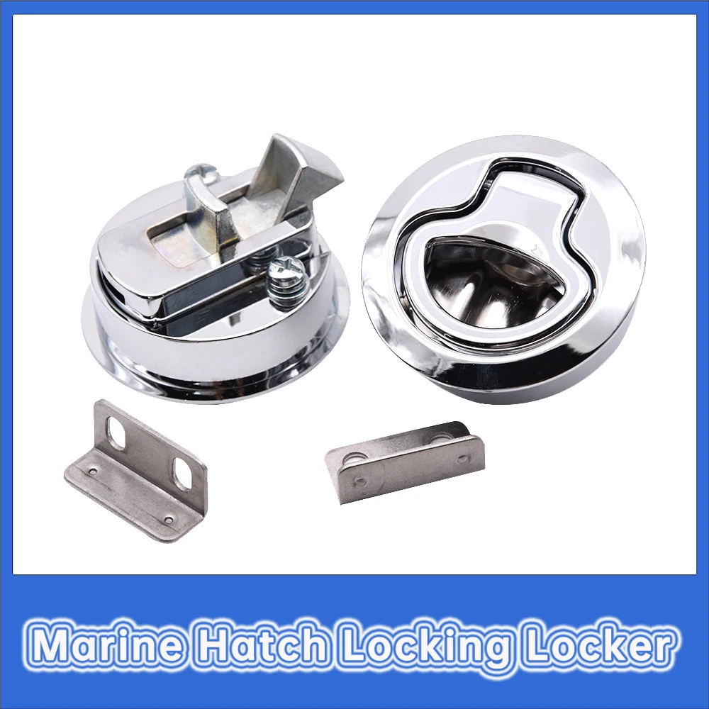 Round Non-locking Boat Marine Deck Latch Stainless Steel Boat Flush Pull Hatch Slam Latch for RV Yacht Marine