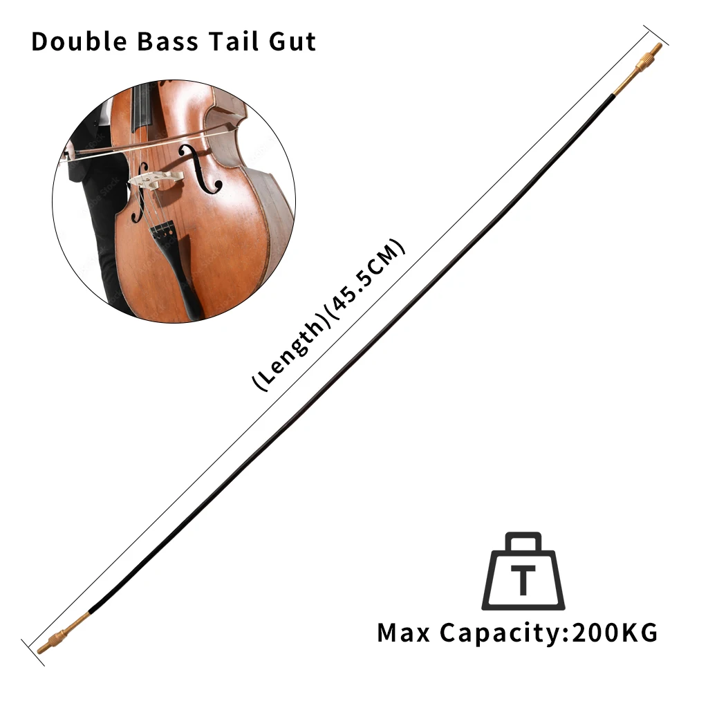 1PC Double Bass Tailgut Tail Gut Made of Steel Violin Tailpiece Non-slip Wire Tailcord with Brass Screws Replacement Accessories