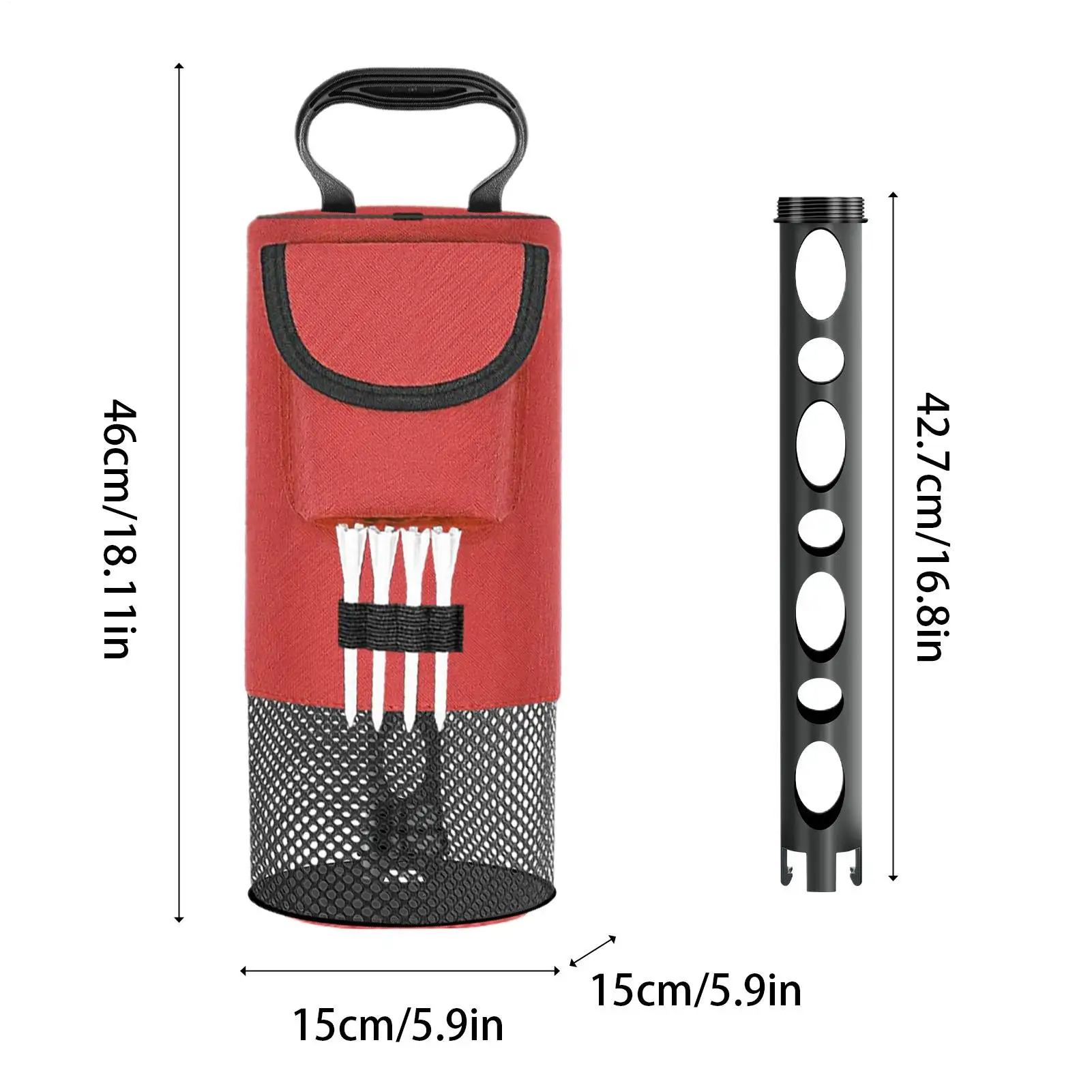 Shagger Bag For Golf Balls Removable Large Capacity Nylon Cloth Storage Golf Ball Shagger Pocket For Men Women Professionals view 6