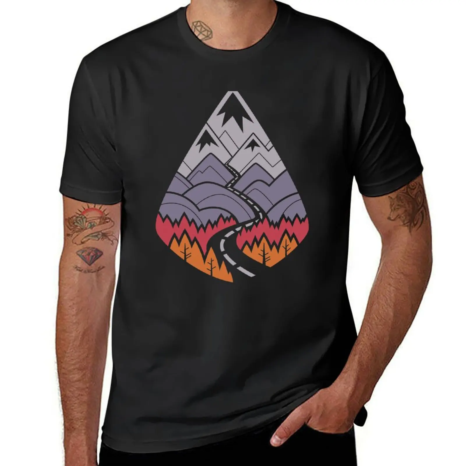 

The Road Goes Ever On: Autumn (white) T-Shirt customs design your own plus sizes customizeds mens big and tall t shirts