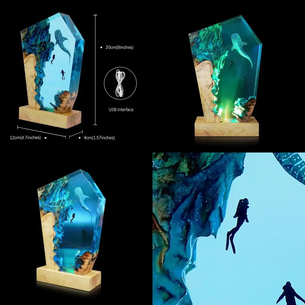 

Whale Shark-Inspired Ocean Night Light: Unique Epoxy Resin Lamp for Bedroom and Nightstands