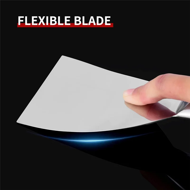 

A11E-Putty-Knife 6 Inch,One Piece Premium Polished All-Stainless Steel Scraper Tool For Drywall Finishing