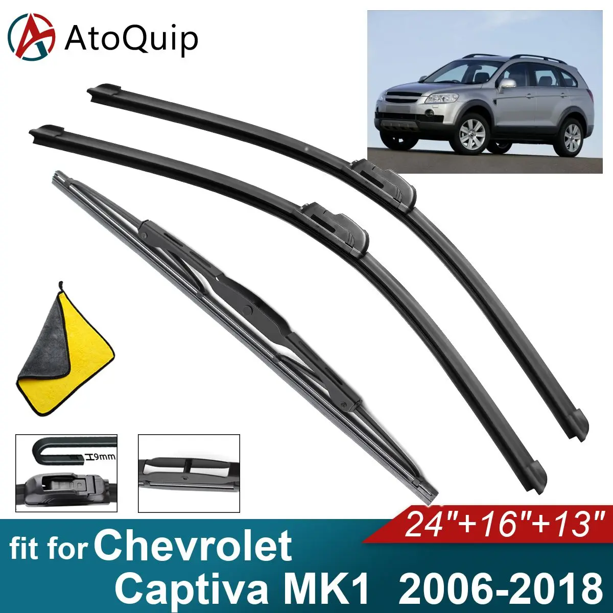 

Car Windshield Wiper Blades Fit For Chevrolet Captiva MK1 Rear Wiper Blades Soft Rubber Auto Front Windscreen