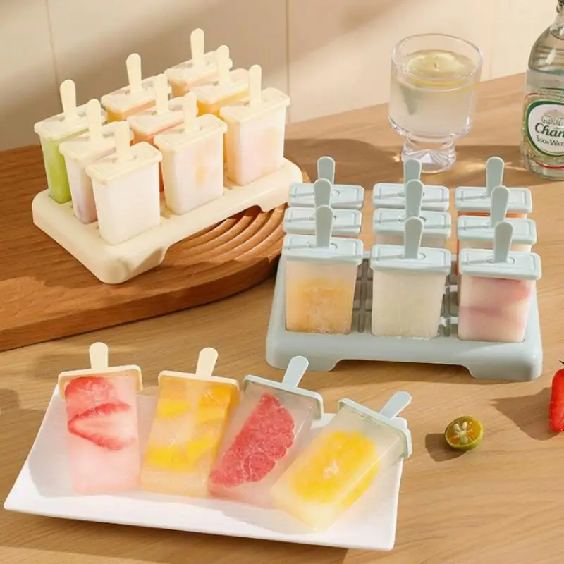 9 Grid Ice Cream Mold Popsicle Mold  Tray DIY Machine Homemade  Summer With Stick Kitchen Supplies