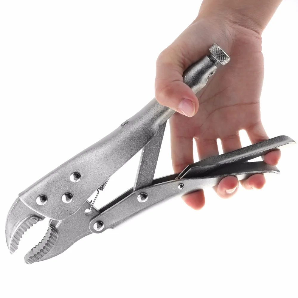 Locking Pliers 7 Inch Round Nose Adjustable Vice Grips Curved Jaw Mole Welding Tool Nippers