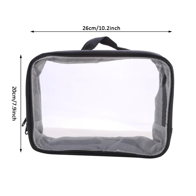 Portable PVC Transparent Cosmetic Bag Zipper Clear Makeup Bags For Women Washing Solid Travel Organizer Toiletry Bag