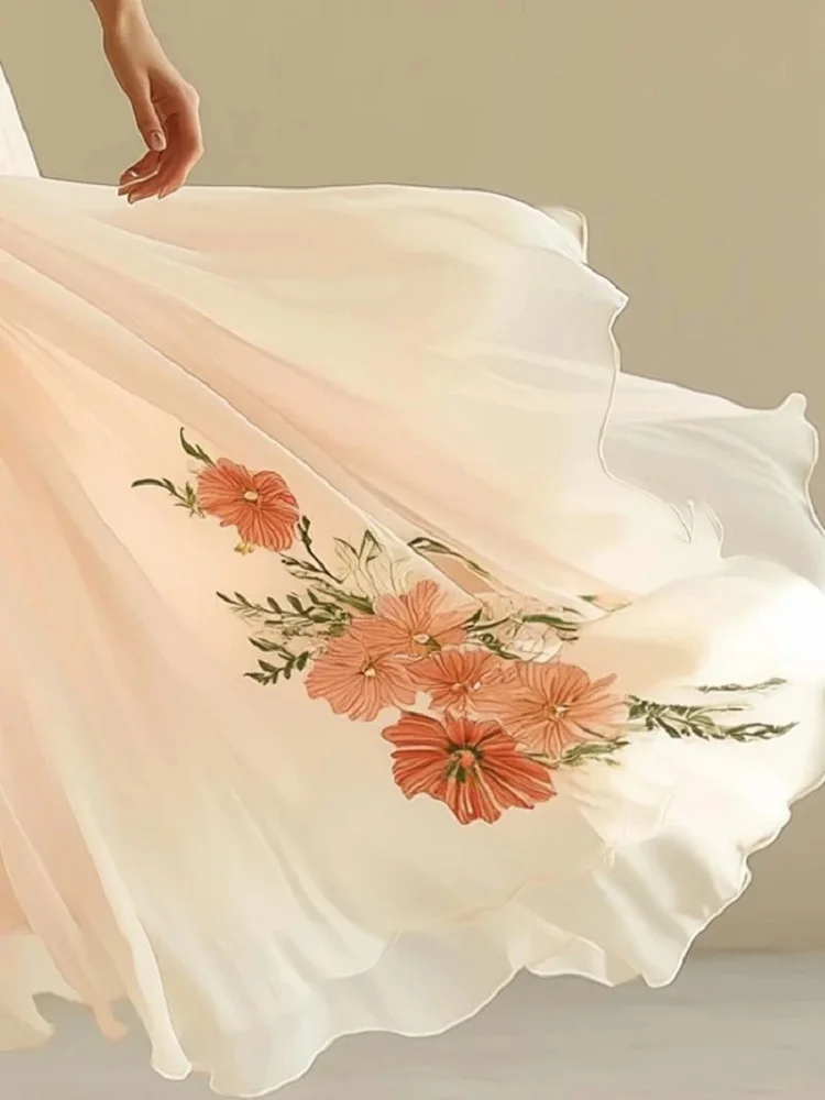 Vestido de manga larga con estampado de patrón Vintage para mujer, vestido largo plisado con cuello de pico Sexy, vestido largo empalmado con solapa de estilo bohemio