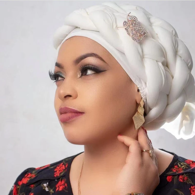 NigWin-Turban africain pour femmes, bonnet pré-noué, fait à la main, nouvelle collection