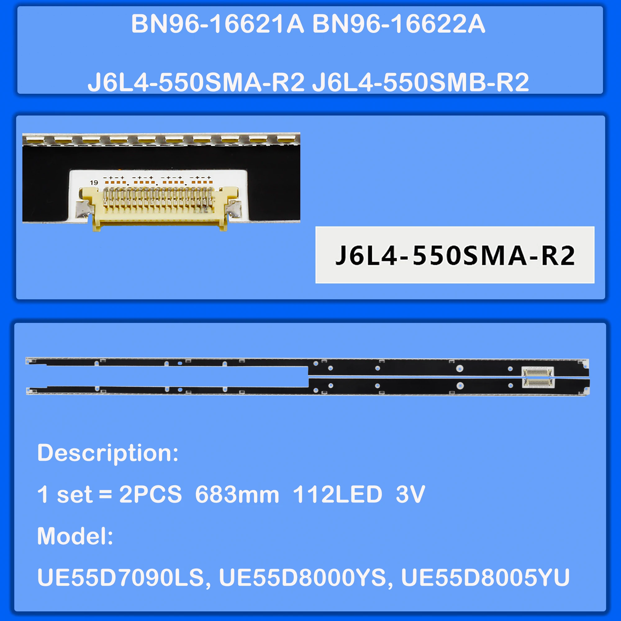 

Лента светодиодной подсветки для UE55D7000LS UE55D7005LU UE55D7080LS UE55D7090LS UE55D8000YS UE55D8005YU UE55D8080YS UA55D8000