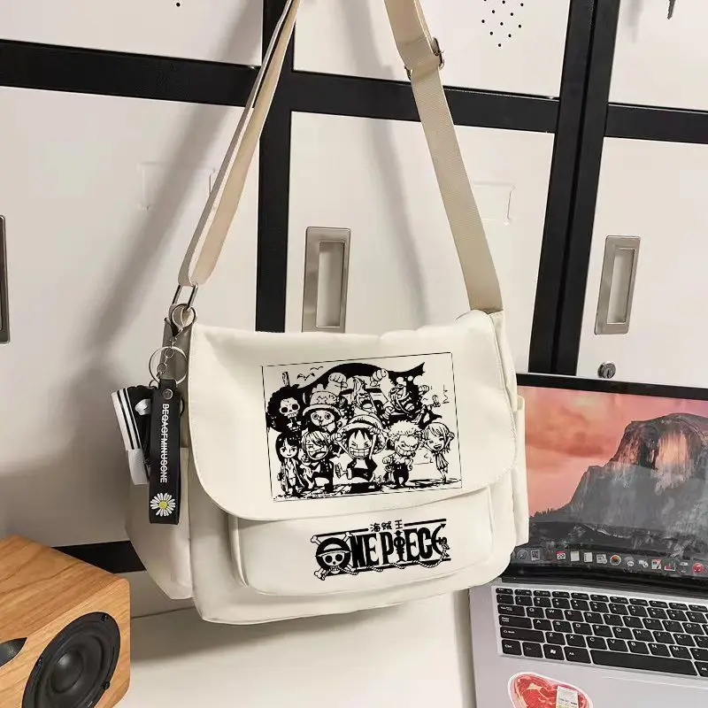 

Новая цельная сумка через плечо с героями мультфильмов, сумка через плечо Roronoa Zoro Luffy, большая вместительная повседневная нейлоновая сумка, аниме, праздничные подарки