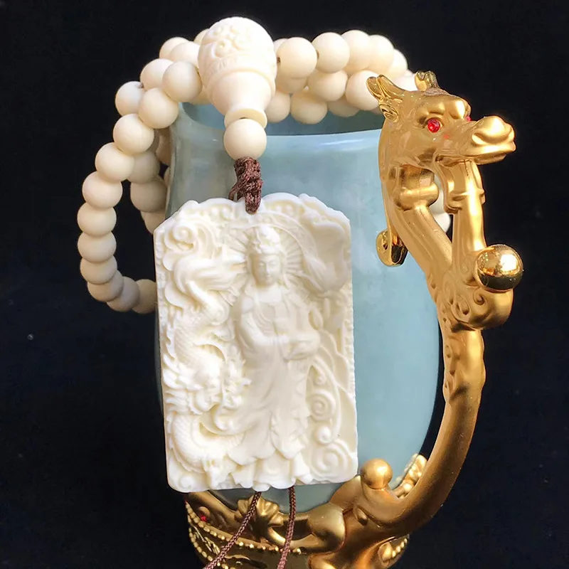 Chinese style ivory fruit beads 108 bracelet necklace with 461 brand royal dragon guanyin brand diaozhuiHigh-grade Jewelry