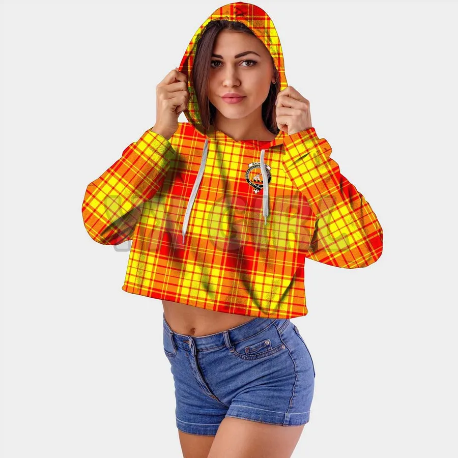 

MacMillan Clan Clan Tartan Crest Croptop Hoodie3D Printed Women Hoodie Novelty Casual Long Sleeve Hooded Sexy Pullover Tracksuit