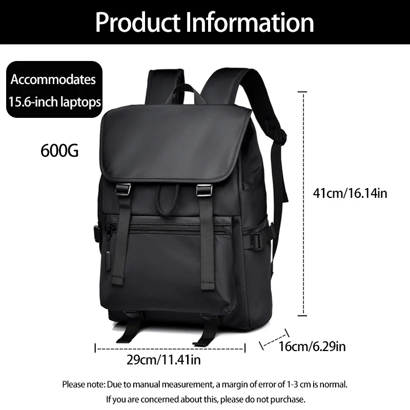 حقيبة ظهر رجال الأعمال خفيفة الوزن مقاومة للماء مقاس 15.6 بوصة للكمبيوتر المحمول حقيبة ظهر برباط للرجال بسعة كبيرة #2