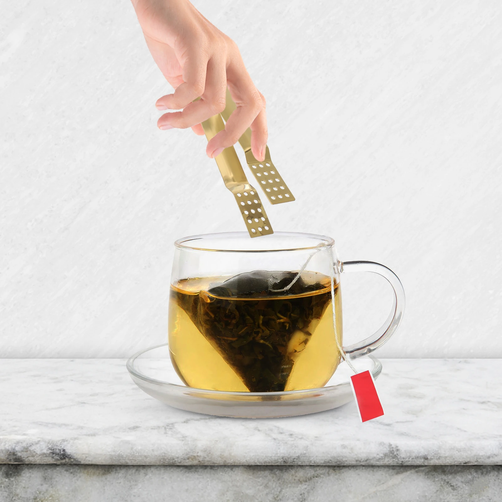 

2pcs Stainless Steel Tea Bag Multi-Function Sugar Tongs Kitchen Tool Compact Lightweight Metal Food Tongs Portable