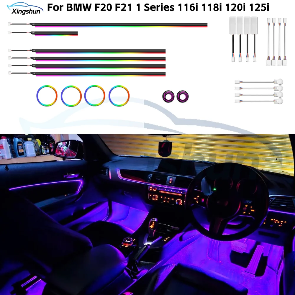 64 Colors M140i M135i Ambient Light for BMW F20 F21 1 Series 116i 118i 120i 125i Car Interior LED Light Upgrade Kit