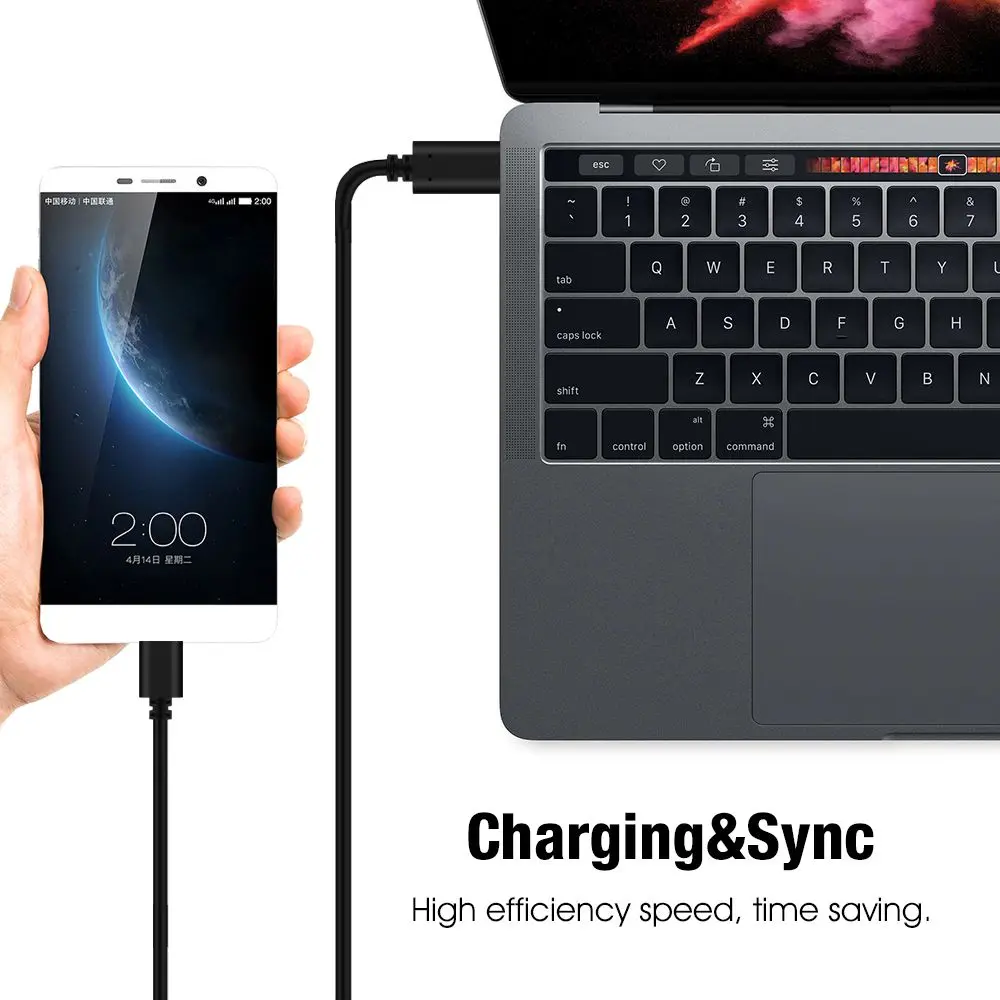 25cm 50cm 100cm Micro USB to Type-C Cable Data Sync Charging Cable OTG Adapter Connector Cord For Android Mobile Phone MacBook